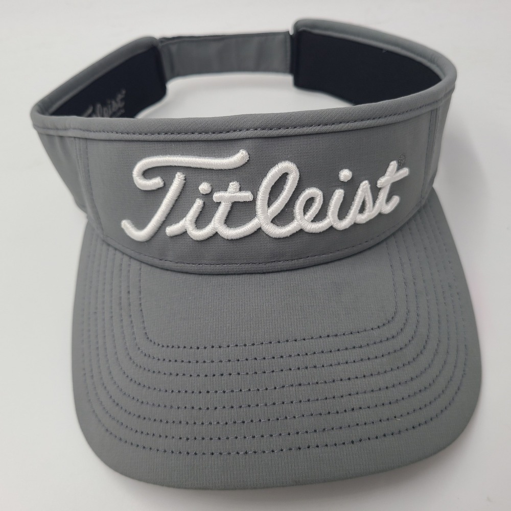 Titleist Hat Visor Adjustable Gray White Pro V1 FJ FootJoy Golf Outdoors Men